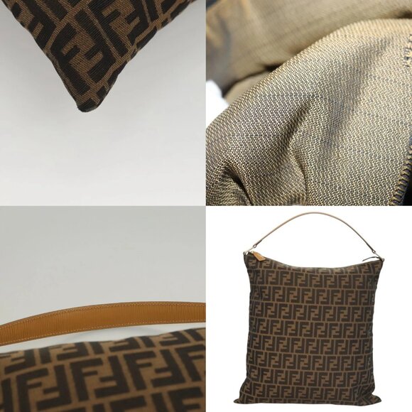FENDI Zucca Canvas Shoulder Bag Black Brown Auth MX072V - Picture 14 of 14